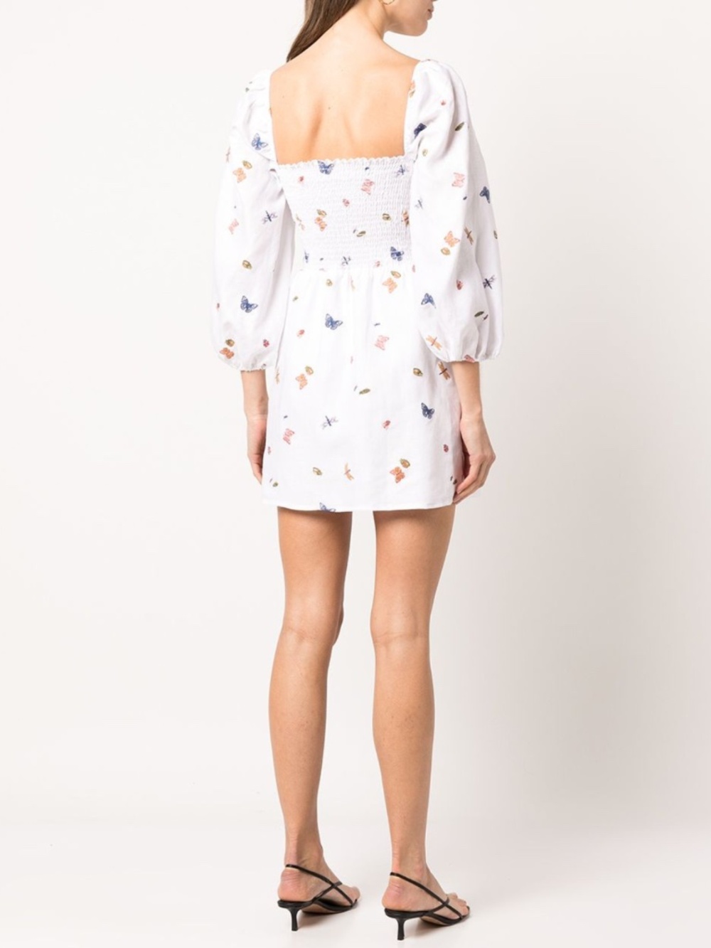 NEW Reformation Greyson Linen Dress Ladybugs Medium - Picture 4 of 17